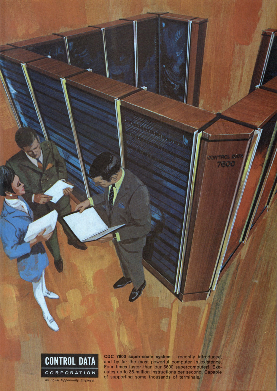 Illustration from the article “Advertisement for the CDC 7600” in Software Age (February 1969)