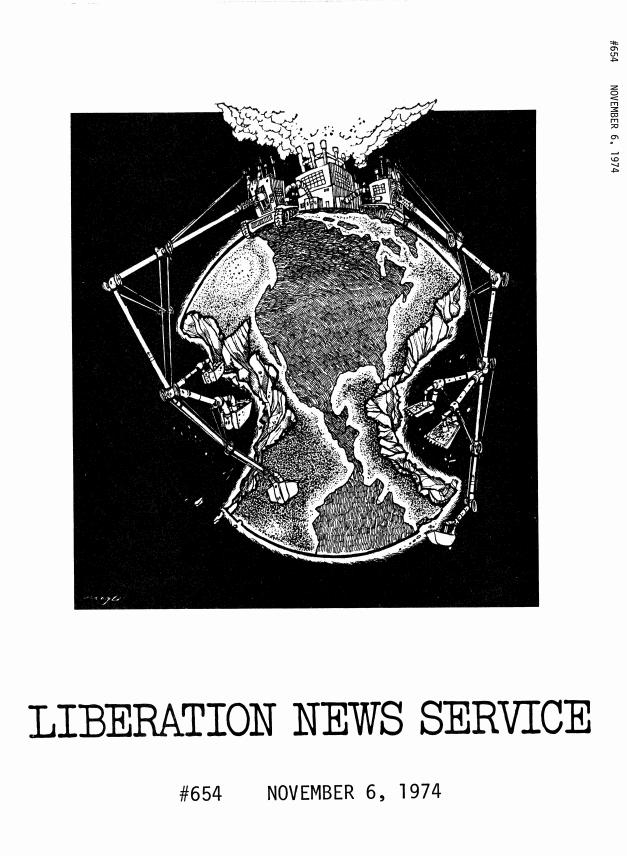 Liberation News Service Packet Cover: November 6, 1974